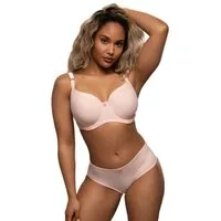 After Eden D-cup & up Slip FARO mit Schleife und Glitzerstein, mit Spitze, feminin, elastisch, eng