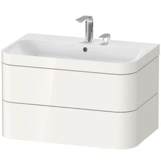 Duravit Happy D.2 Plus c-bonded Set wandhängend Weiß Hochglanz 775x490x480 mm - HP4637E2222 HP4637E2222