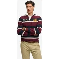 Superdry Langarmshirt DOUBLE EMBLEM STRIPE RUGBY aus Baumwolle und Single Jersey, Relaxed Fit, gestreifte Optik