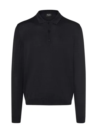 MAERZ Muenchen - Pullover Polokragen Knopf 1/1 Arm Black - Gr. - 48