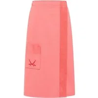 Sansibar Sylt Sarong Sansibar Damen Sarong mit Tasche und gesticktem Säbel S-XL, 80x145 cm, Baumwolle, Gummizug am Rücken, Klettverschluss, Klettverschluss, stufenlos einstellbar