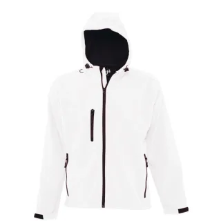 SOLS Mens Replay Hooded Soft Shell Jacket (atmungsaktiv, winddicht und wasserabweisend) (Weiß)