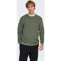 ONLY & SONS Rundhalspullover ONSRON REG LS CREW NECK KNIT NOOS Baumwolle, regular fit