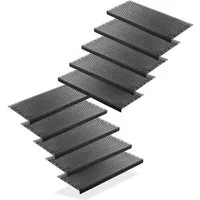 BigDean Stufenmatte 10 Stück Treppenstufenmatten aus Gummi 75 x 25 cm Anti Rutsch, Eckig, Höhe: 3 mm, Outdoor geeignet, Antirutsch, Witterungsbeständig, Easy Clean