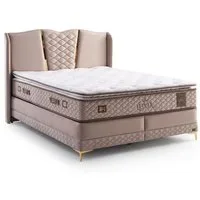 Bambi Boxspringbett mit Matratze mit Topper Polsterbett Hydraulisches Stauraumbett Luxia (2 Bettkästen, 1 Matratze mit Topper, inkl. Kopfteil, 4-St., Schlafzimmer Set), Doppelbett Stauraumbett
