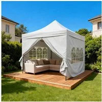 KONIFERA Faltpavillon Valencia Lux, mit 4 Seitenteilen, Festival & Partyzelt / einfacher Auf-& Abbau / BxTxH: 300x300x330 cm