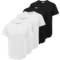 ONLY & SONS Rundhalsshirt ONSJEFF LONGY SS TEE 5-PACK OTL (Packung, 5-tlg)