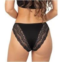 Donna Slip 216 (2-St) Damen 2er Pack Slips Unterhosen Panty florale Spitze Viskose