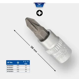 Brilliant Tools 1/4" PZ Kreuzschlitz Bit-Stecknuss - BT020803