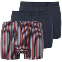 Schiesser Boxershorts Unterwäsche 95/5 Organic Cotton mehrfarbig dunkelblau/gestreift