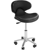 Physa Drehstuhl Friseurstuhl Rollhocker Kosmetikstuhl Arbeitshocker Hocker Schwarz, Schwarz