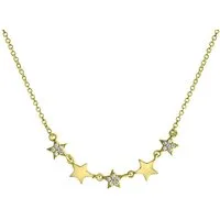 CELESTA Collierkettchen 925 Silber vergoldet Sterne Zirkonia