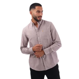 Farah - Button-Down-Hemd für Herren, Schmal (Ochsenblutrot)