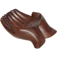 Wogeka Dekoschale Holz-Schale Hände Schmuck-Schale Snackschale Dekoration