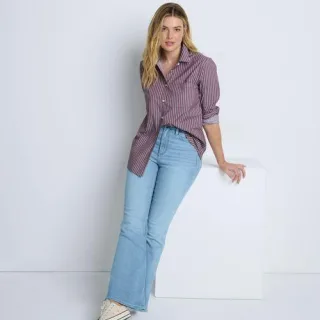 Skinny Fit Recover Schlagjeans High Waist für Damen in Petite-Größe, Damen, size: petite, Blau, Baumwolle/Elasthan/Polyester, by Lands' End