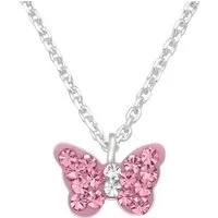 ALEXANDER YORK Kette mit Anhänger SCHMETTERLING pink, 2-tlg., 925 Sterling Silber