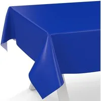ANRO Tischdecke abwaschbar Wachstuch-Tischdecke Gartentischdecke (Einzelstück 1-tlg), wasserabweisend Einfarbig Blau Breite 140cm