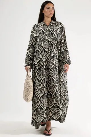 Bequemes Gemustertes Maxikleid