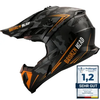 Broken Head Crosshelm Squadron Rebelution Camouflage-Grau-Orange