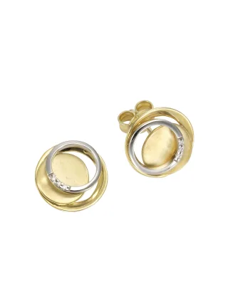 Orolino Ohrringe Gold 585 zweifarbig mit 6 Brillanten zus. 0,02ct.