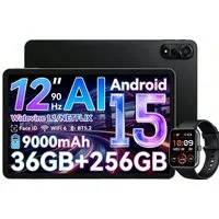 blackview 12'' Mega2 Android 15 WiFi Set 256GB 9000mAh 2K 90Hz incl. Stift/Hülle Tablet (12", 256 GB, Android 15, Android 15, 36(12+24)GB RAM, 256GB,16MP+8MP,5G WiFi/Face ID/Gemini Al)