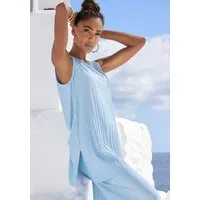 LASCANA Longtop aus schimmernder Ware mit Plisseefalten