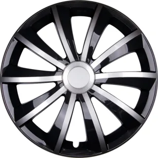 4x PREMIUM DESIGN Radkappen Radzierblenden Gral 15 ZOLL in Silber Schwarz