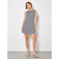Apricot Minikleid Gestreiftes Jersey-Mini-Kleid mit Muster