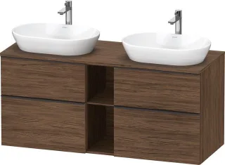 Duravit D-Neo Konsolenwaschtischunterbau wandhängend Nussbaum dunkel Matt 1400x550x664 mm - DE4970BB DE4970BBD210000