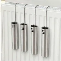 Haushalt International Luftbefeuchter Luftverdunster Wasserverdunster Edelstahl 4x277ml 4er Set, Heizkörper, Verdunstung, Mattiert, 39x11x4cm