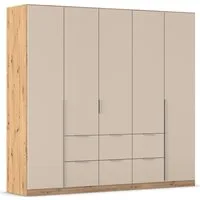 OTTO home Drehtürenschrank Kleiderschrank Schrank Garderobe AGORDO mit Dekor- oder Hochglanzfront (in zwei Griff-Farben, Breite 226 cm) mit Außenschubkästen, Serie in 7 Breiten und 2 Höhen MADE IN GERMANY