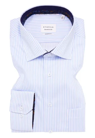 ETERNA - Dynamic Cotton Twill Langarm himmelblau - Gr. - 41/Langarm - 68cm