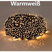 Montegoni LED-Lichterkette 10m Lichterkette warmweiß 100 LED, Weihnachtsdeko, Wasserdicht, Weihnachtsbeleuchtung für den Innen- und Außenbereich