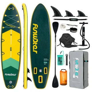 [EU Direct] FunWater 350x90Xx15CM Wider Longer ISUP With Seat For Family Touring Solo Adventure, High Stability and Resi