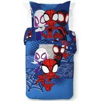 MARVEL Kinderbettwäsche Marvel Spidey Bettbezug-Set 135x200 cm + Kissenbezug 80x80 cm, Washed Cotton, 2 teilig, 100 % Baumwolle, maschinenwaschbar, wendbar