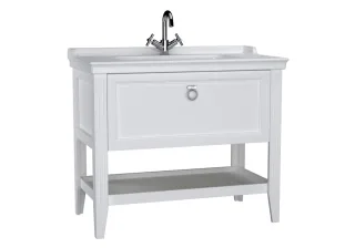 VitrA Valarte Set 100 cm Möbelwaschtisch + Waschtischunterschrank 1 Vollauszug Weiß Matt,62183 62183