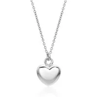 Miore Herzkette SIL004N - Halskette mit Herzanhänger aus 925 Sterling Silber, Silberkette mit 45 cm Länge - Made in Italy