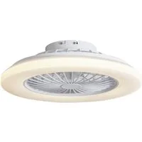 Qazqa Deckenventilator Clemo, (nicht austauschbare) LED, Weiß, Modern, Kunststoff, 1-flammig