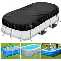 LuxusKollektion Pool-Abdeckplane Poolabdeckung Rechteckig Uv-Schutz Kordelzug StabilitäT 460×230cm