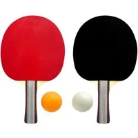 HAC24 Tischtennisschläger Tischtennis-Set Tisch Tennis Schläger Bälle (5-tlg), 2x Tischtennisschläger 2x Tischtennisbälle mit Tasche