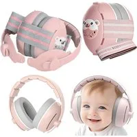 AIMAX Bügelgehörschutz 2-in-1 Gehörschutz Baby Kopfhörer Neugeboren Ohrenschützer, mit Geräuschunterdrückung & Verstellbares Kopfband Baby Kopfhörer