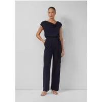 s.Oliver Jumpsuit Overall Ärmelloser Overall mit Bindegürtel und asymmetrischem Ausschnitt