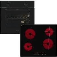 exquisit Backofen-Set BAKO Klassik schwarz, mühelos kochen: ca.50°C Butter schmelzen, ca.160°C Pommes frittieren
