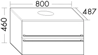 Burgbad Waschtischunterschrank bel T. 460x802x487 Eiche Dekor Nachtschwarz, WULE080F7323 WULE080F7323