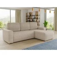 Sofnet Ecksofa Roma L, mit Schlaffunktion und Bettkasten, L-Form Couch, Cord Stoff, Schlafsofa mit Wellenfeder