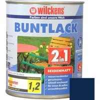 Wilckens Farben Acryl-Buntlack Buntlack 2in1 Lack, seidenmatt, Enzianblau RAL 5010, 750 ml