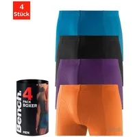 Bench. Boxer Boxershorts für Herren (Dose, 4-St) Unterhosen in der Dose mit kleinem Logodruck auf dem Bein