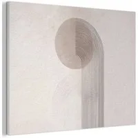 MuchoWow Gemälde Minimalistisch - Kreis - Hellgrau, Fotodruck (1 St), Akustikpaneele PET-Filz, Akustikbild, Schalldämmung, Deko 40x30 cm