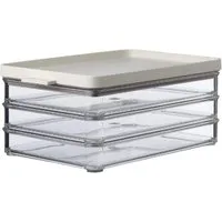 Mepal Vorratsdose Kühlschrankdose 3-lagig für Aufschnitt, 25 cm, Nordic White, Kunststoff, Ideal zur Aufbewahrung von Aufschnitt im Kühlschrank