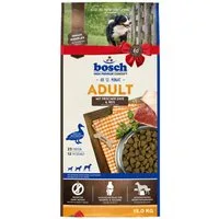 Bosch Petfood Adult mit Ente & Reis 15 kg, Trockenfutter für: Hund